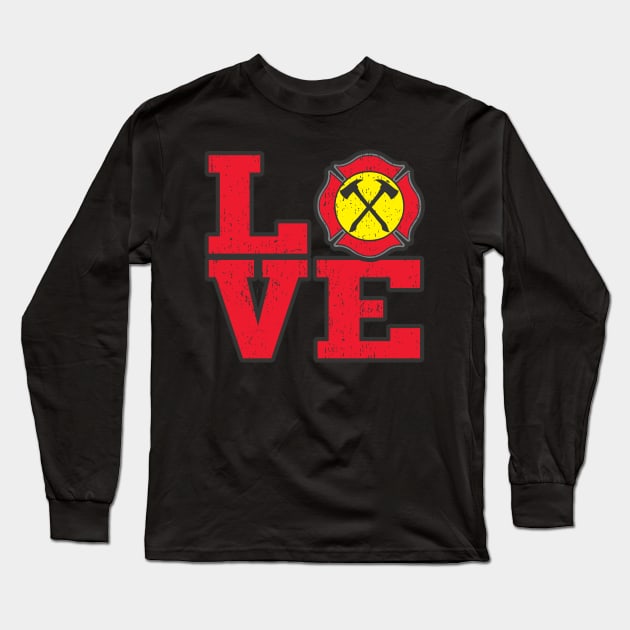 Love Firefighting Long Sleeve T-Shirt by RadStar